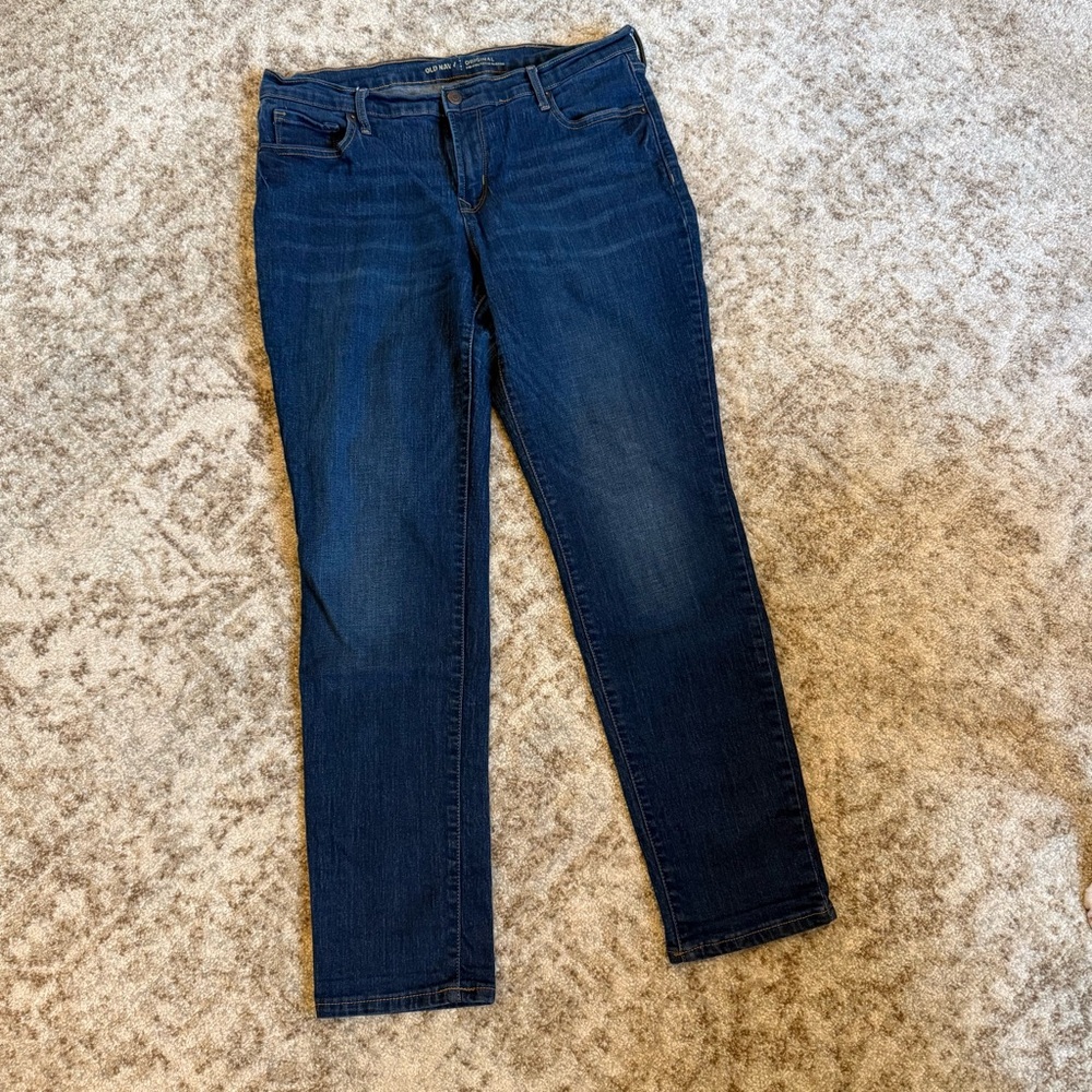 Old Navy Original Midrise Jeans Dark Blue Wash Women’s Size 12